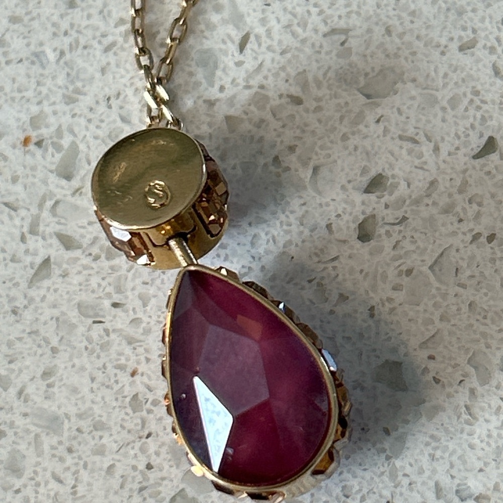 Swarovski Orbita Necklace, Drop cut crystal, Multicolored, Gold-tone Finish - Picture 15 of 15